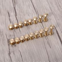 10pcs 10mm OD 4mm ID diy pure copper belt screws nail rivet doctor bag screw flat/curved surface head slotted 4mm-12mm length 2024 - buy cheap