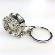 BBS Style Polished Metal Alloy Miniature 3D Wheel Keyring Silver Gift NEW ST 2024 - buy cheap