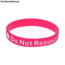 OBH 1PC Do not Resuscitate Silicone Wristband Debossed Logo for Emergency 2024 - buy cheap