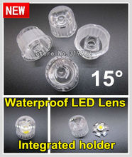 50pcs/lot, LED lens 15 degree, waterproof PMMA lenses with lens holder bracket set together, high quality LED lens, free ship 2024 - buy cheap