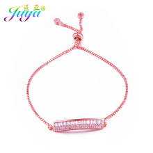 Dropshipping Trendy Bracelets Supplies Gold//Rose Gold Strip Connect Charm Bracelets Adjustable Chain Bracelets For Women 2024 - buy cheap