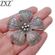 ZXZ 2pcs Large Metal Flower Charms Pendants for Necklace Jewelry Making Findings 52x52mm 2024 - buy cheap