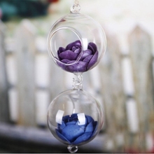 1pcs Creative Clear Ball Hanging Glass Vase Bottle Terrarium Container Planter Decor Candle Holder Hanging Glass Vase Home Decor 2024 - buy cheap