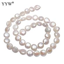 YYW Cultured Coin Freshwater Pearl Beads Flat Round Natural White 8-9mm Approx 0.8mm Sold Per Approx 15.3 Inch Strand 2024 - buy cheap