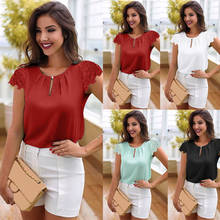 Women Shirt Chiffon Blusas Femininas Tops Short Sleeve Elegant Ladies Formal Office Blouse Plus Size Chiffon Shirt clothing 2024 - buy cheap