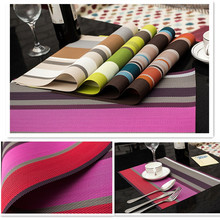 4pcs/lot Elegant Colorful Stripe PVC Table Mat Best Christmas Gifts Classic Heat Insulated PVC Tableware Mats Dining Table Mat 2024 - buy cheap