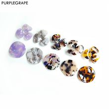 PURPLEGRAPE DIY Handmade Earrings Accessories Acetate Geometry Women's Fashion Petals Jewelry Pendant Material 4pcs 2024 - buy cheap