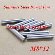 50pcs/lot M8*12 GB119 Stainless Steel Dowel Pins / Round Cylinder  Parallel Pin Dia 8mm 2024 - buy cheap