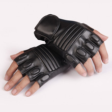 Guantes de cuero PU para motocicleta, manoplas de medio Dedo para ciclismo 2024 - compra barato