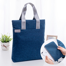 Zipper Briefcase Canvas Vertical Handbag Business Bags Document Paper Storage Bag File Folder Office Supplies Stationery 2024 - buy cheap