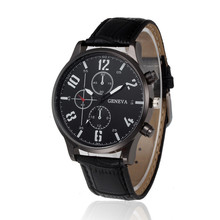 Geneva роскошный бренд Ретро дизайн модный ремешок из искусственной кожи аналоговые Мужские часы с пряжкой кварцевые наручные часы из сплава reloj hombre 2024 - купить недорого