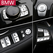 For BMW 5 7 Series X3 X4 F10 F07 F06 F12 F13 F01 F02 F20 F30 F32 Chrome Car Styling Interior Button Cover Stickers Accessories 2024 - buy cheap