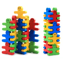 Montessori Toys Educational Wooden Toys for Children Early Learning Cartoon Balance Villain Blocks Exercise Kids Brain 16PCS/lot 2024 - buy cheap