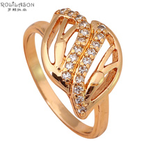 ROLILASON Royal Design Style AAA Zirconia gold tone fashion jewelry Party women Rings sz #6 JR1787 2024 - buy cheap