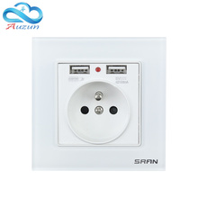 European Union with USB socket standard German export French socket toughened glass panel 86 2024 - buy cheap