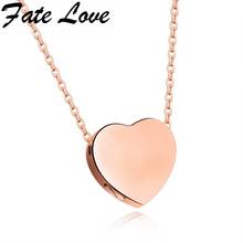 Fate Love Romantic Heart Pendant Necklace Stainless Steel Rose Gold Color Hidden Secret Necklace Women Engraved Jewelry GX1253 2024 - buy cheap