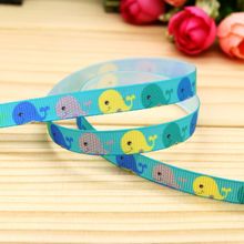 3/8'' Free shipping whale printed grosgrain ribbon hair bow headwear party decoration wholesale OEM 9mm H5235 2024 - buy cheap