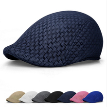 Summer Unisex Men Women Sun Mesh Beret Cap Newsboy Cabbie Flat Peaked  Hat Casquette Breathable Berets 2024 - buy cheap