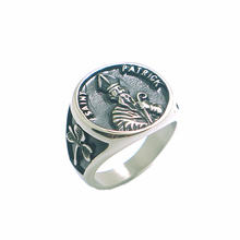 Anel de aço inoxidável 316l saint patrick cross shamrock, anel de aço inoxidável 316l, presente do dia dos homens 2024 - compre barato