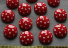 200pcs Resin Flatback Cute polka dots red round gem cabochon Cabs -DIY scrapbook, hair bow and flower centers 2024 - buy cheap