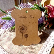 12pcs Bone Shape Kraft Bookmark Dandelion Design Bobine Spool Kraft Gift Tags Price Label Paper Hang Tags 8x10.3cm 2024 - buy cheap