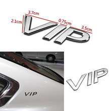 BBQ@FUKA Sliver Metal 3D VIP Emblem Car body Rear Decal Sticker Badge Fit For Benz Audi Q5 Q7 Opel KIA Toyota Hyundai Peugeot 2024 - buy cheap