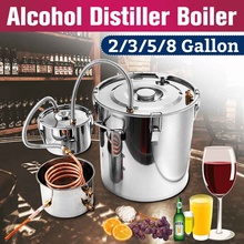 2/3/5/8 Gallon DIY Home Brew Distiller Moonshine Alcohol Still Stainless Copper Water Wine Essential Oil Brewing Kit With Cooli 2024 - buy cheap