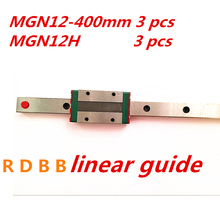 Kossel-Mini guía lineal MGN12 de 12mm, riel lineal de 400mm + MGN12H, portapiezas largo para CNC, eje X Y Z, pieza de impresora 3d 2024 - compra barato