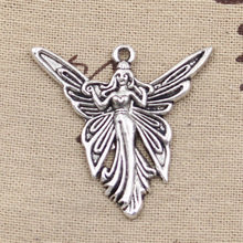 5pcs Charms Butterfly Angel 38x37mm Antique Tibetan Bronze Silver Color Pendant Findings Accessories DIY Vintage Choker Jewelry 2024 - buy cheap