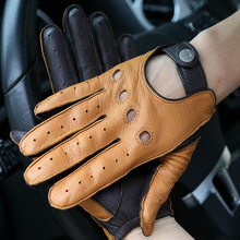 Высококачественные перчатки из оленьей кожи мужские новые перчатки из натуральной кожи мужские перчатки для вождения локомотива Нескользящие Дышащие варежки M065W-2 2024 - купить недорого