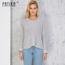 Fatika inverno camisolas femininas e pulôveres manga comprida de malha camisolas oco para fora malha jumpers 2018 outono nova moda 2024 - compre barato