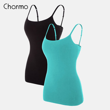 Charmo-camisola básica de algodón para mujer, camisetas sin mangas con sujetador incorporado, ropa de dormir con correa ajustable, ropa de correr 2024 - compra barato