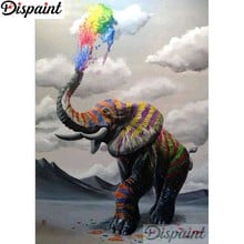 Pintura de diamante "elefante cor de água" ponto cruz foto personalizada bordado de diamante redondo bordado decoração para casa a26236 2024 - compre barato