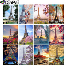 DIAPAI Diamond Painting 5D DIY 100% Full Square/Round Drill "Tower flower landscape" 3D Embroidery Cross Stitch Home Decor 2024 - compre barato