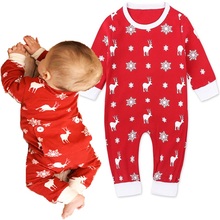 Red Christmas Costumes Baby Girl Clothes Reindeer Newborn Xmas Romper Pajamas Premature Jumpsuits Deer Snowflake 100% Cotton Top 2024 - buy cheap