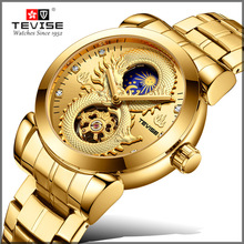 2021 nova marca tevise homens relógios mecânicos de luxo relógio automático masculino relógio ouro relógio de pulso de negócios relogio masculino 2024 - compre barato