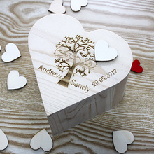 Personalized Wedding Guest Book Custom Wood Heart Guest Book Rustic Wedding Tree Drop Top Guestbook Wedding Decor Keepsake Box 2024 - buy cheap