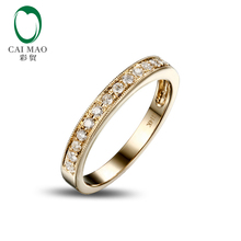 Caimao Jewelry Half Eternity 14k Yellow Gold 0.25ct Natural Diamond Engagement Wedding Band 2024 - buy cheap