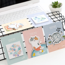 4pcs Lazy cat post note set Cute animal paper memo pad Watercolor sticker diary Office accessories School supplies A6709 2024 - buy cheap