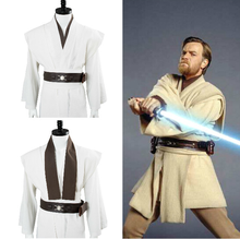 Disfraz de estrella Obi Wan Kenobi para adulto, traje de caballero Jedi, uniforme blanco, bata Medieval para carnaval y Halloween 2024 - compra barato