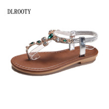 Woman Sandals Shoes Flips Flops 2018 Summer Style Crystal Slides Elastic band Fashion Bohemia Platform Wedge Casual Comfortable 2024 - buy cheap