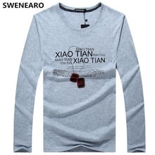 SWENEARO Men's T-Shirts Autumn Casual Long Sleeve Cotton Brand t shirt men Letter Necklace Cartoon Printing Tee Shirts men S-5XL 2024 - buy cheap