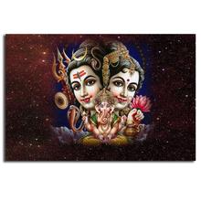 Lord Shiva Parvati Ganesha Animated Wallpaper Canvas Posters Prints Wall Art Painting Decorative Picture Modern Home Decoration 2024 - buy cheap