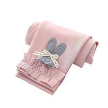 Bebê da criança meninas coelho padrão calças leggings crianças bonito elástico calças quentes bottoms 2024 - compre barato