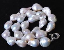 Collar de perlas cultivadas, joyería fina NATURAL, grande, 12-16MM, color blanco, barroco, 18 '', AAA + Envío Directo 2024 - compra barato