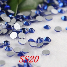 SS20 4,6-4,8mm color azul 1440 unids/bolsa de diamantes de imitación con parte posterior plana sin pegamento para manicura y vestido de boda 2024 - compra barato