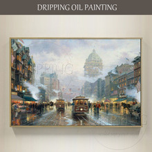 Lienzo de Arte Moderno pintado a mano, pintura al óleo para sala de estar, mercado moderno, pintura al óleo, artista profesional 2024 - compra barato