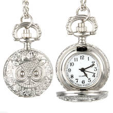 Fashion Men Women Vintage Quartz Pocket Watch Unisex Sweater Chain Watches Necklace Owl Pendant Clock Gifts  TT@88 2024 - buy cheap