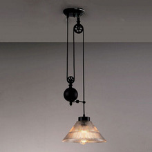 Luminária pendente estilo nórdico, polia e pingente de luz industrial, tipo polia, para decoração de casa 2024 - compre barato