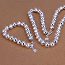 925 jewelry silver plated jewelry set, fashion jewelry set 10M beads Necklace&Bracelet Jewelry Set SMTS151 2024 - buy cheap